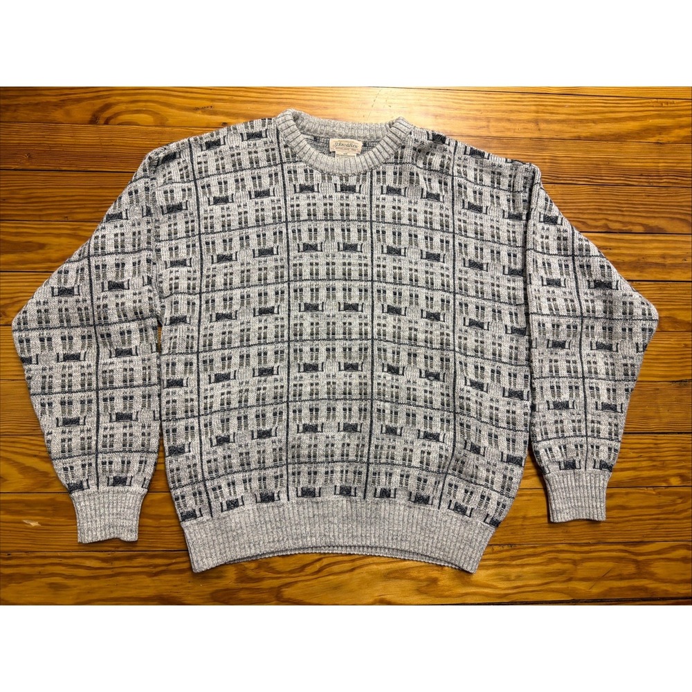 Vintage St‎ Johns Bay Crewneck Knit Pullover Sweater Grandpa 90s Cotton Large